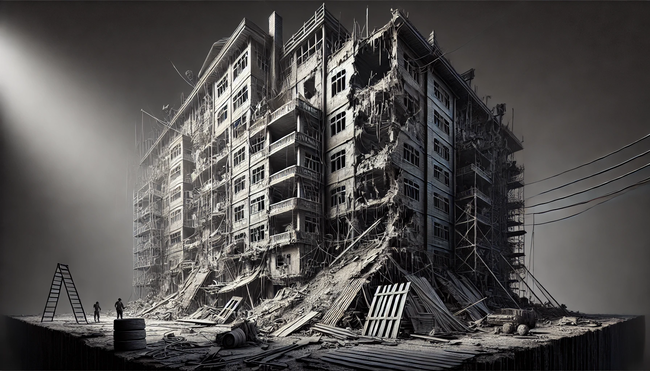 An illustration of a bad building construction