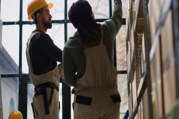 Two people discussing Commercial Remodeling vs. New Construction