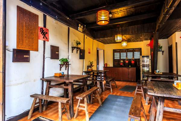 a beautiful ancient design of a new building restaurant