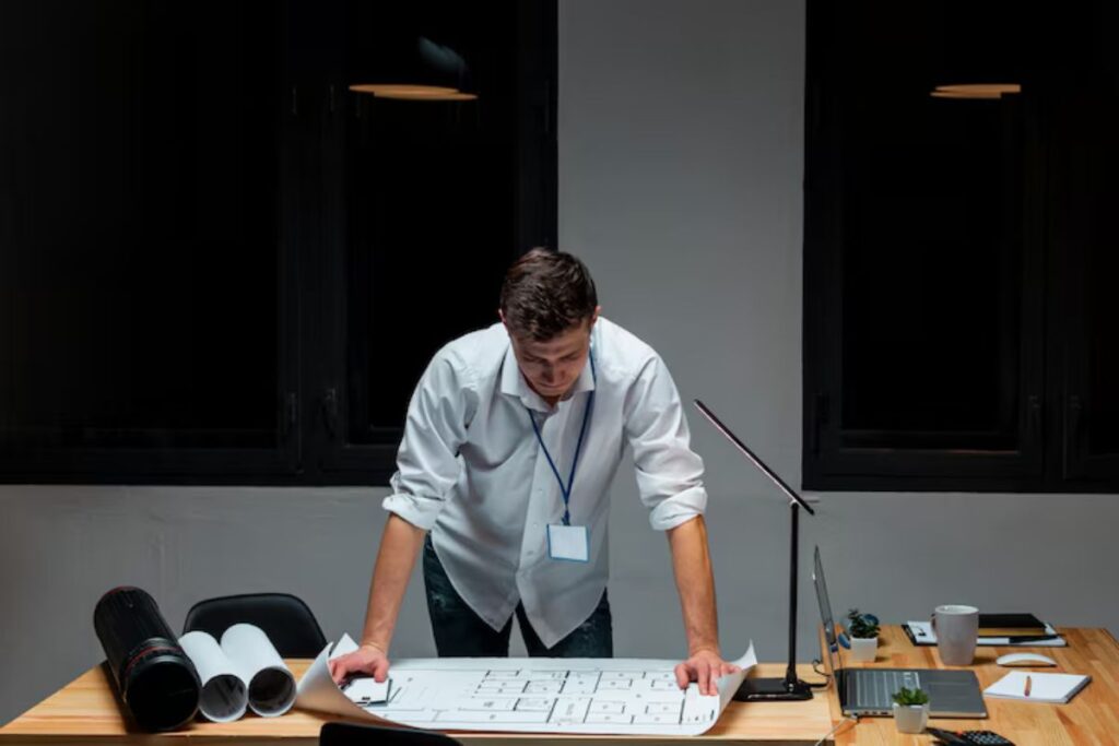 A medical practitioner defining the medical office space needed for the practice