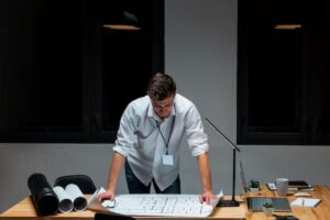 A medical practitioner defining the medical office space needed for the practice