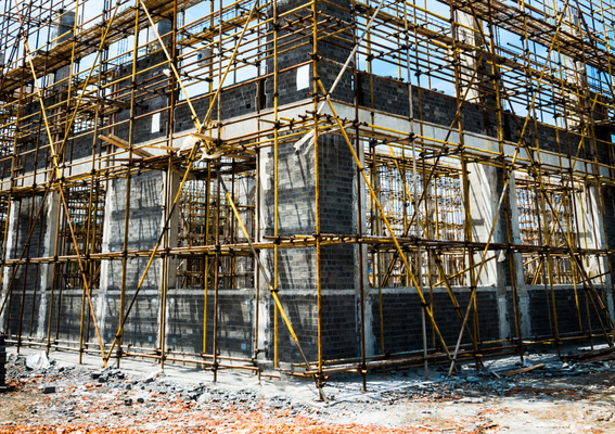 Early-stage structure showing average construction time for a commercial building project.